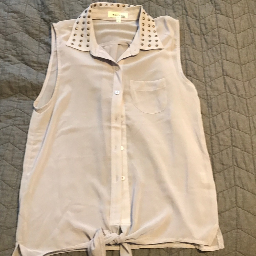 4/$12 Gray sleeveless, Sheer Tank blouse